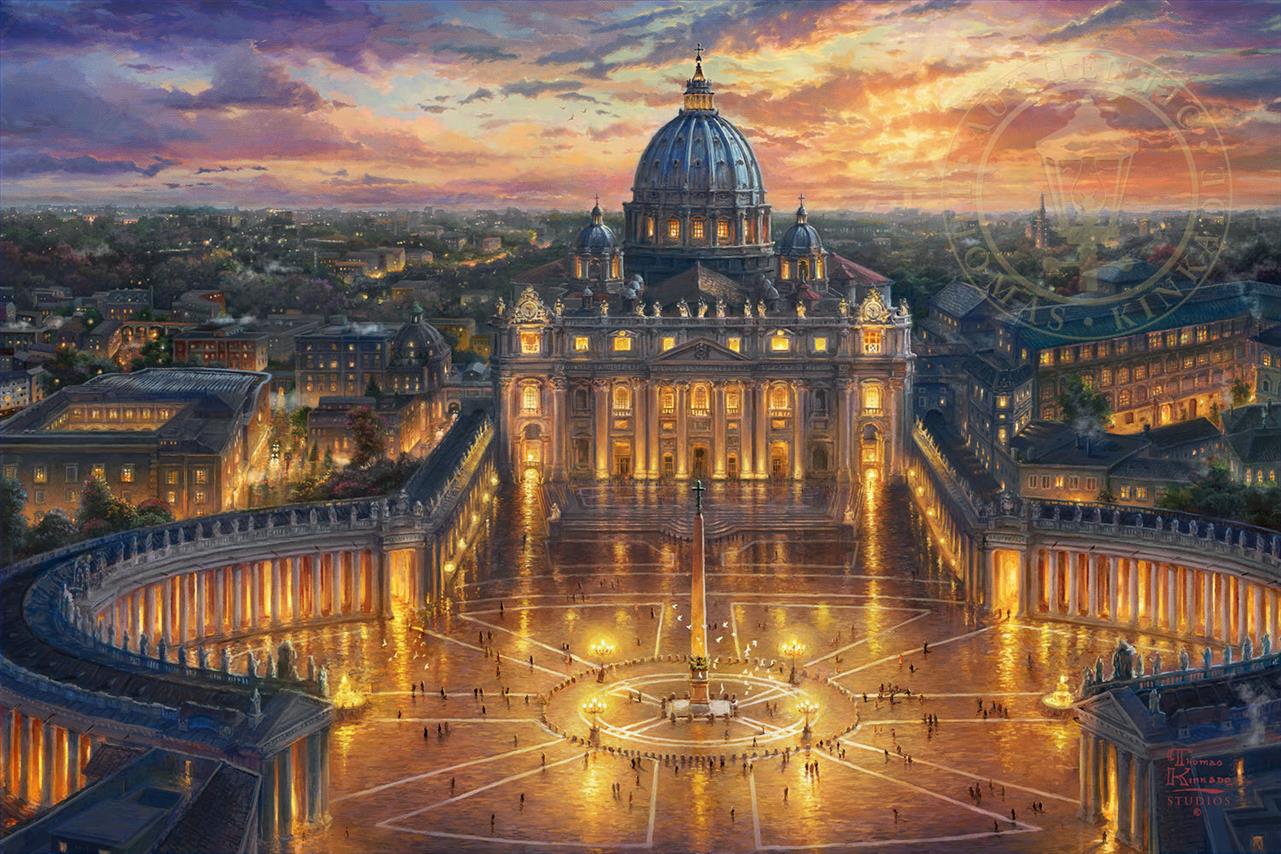Vatikan Sonnenuntergang Thomas Kinkade Ölgemälde